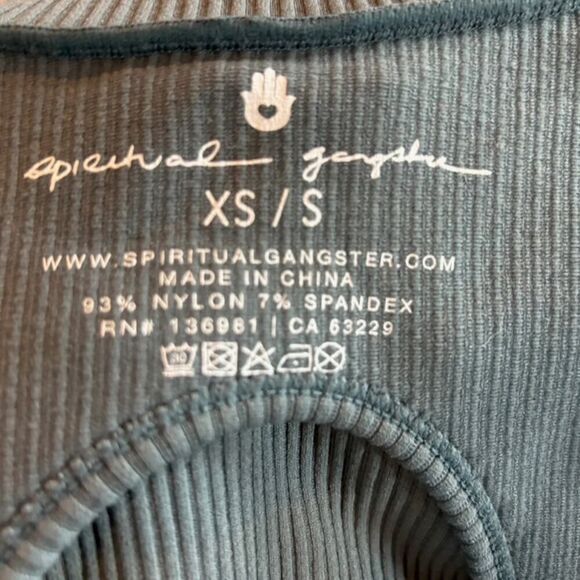 NWOT Spiritual Gangster Open Back Sleeveless Top Ribbed Knit Cropped Gray XS/S - Picture 4 of 4